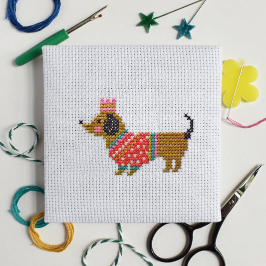'Sausage Dog' Mini Cross Stitch Kit