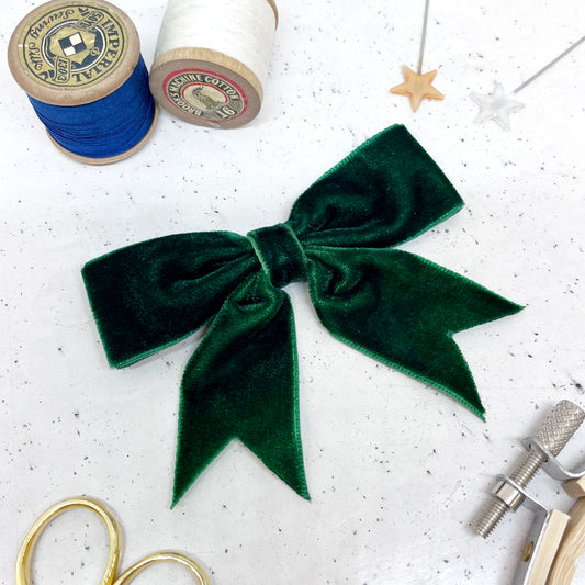 'Forest Green' Velvet Bow