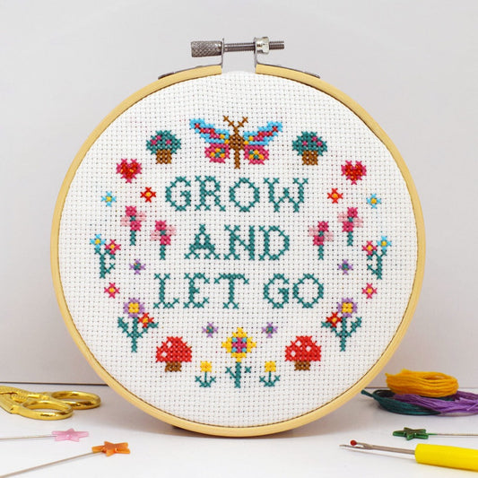 'Grow and Let Go' Large Cross Stitch Kit