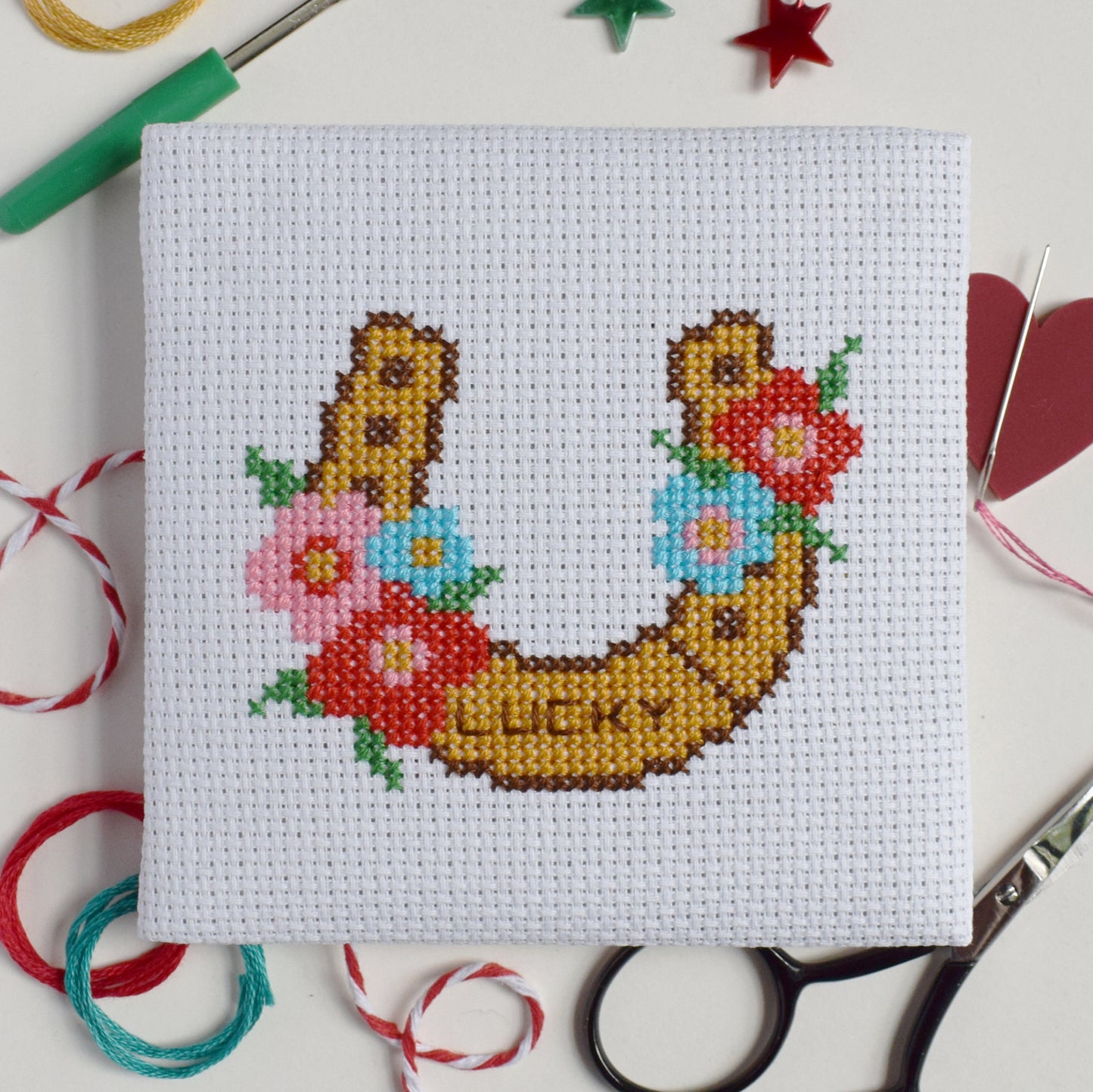 'Lucky Horseshoe' Mini Cross Stitch Kit