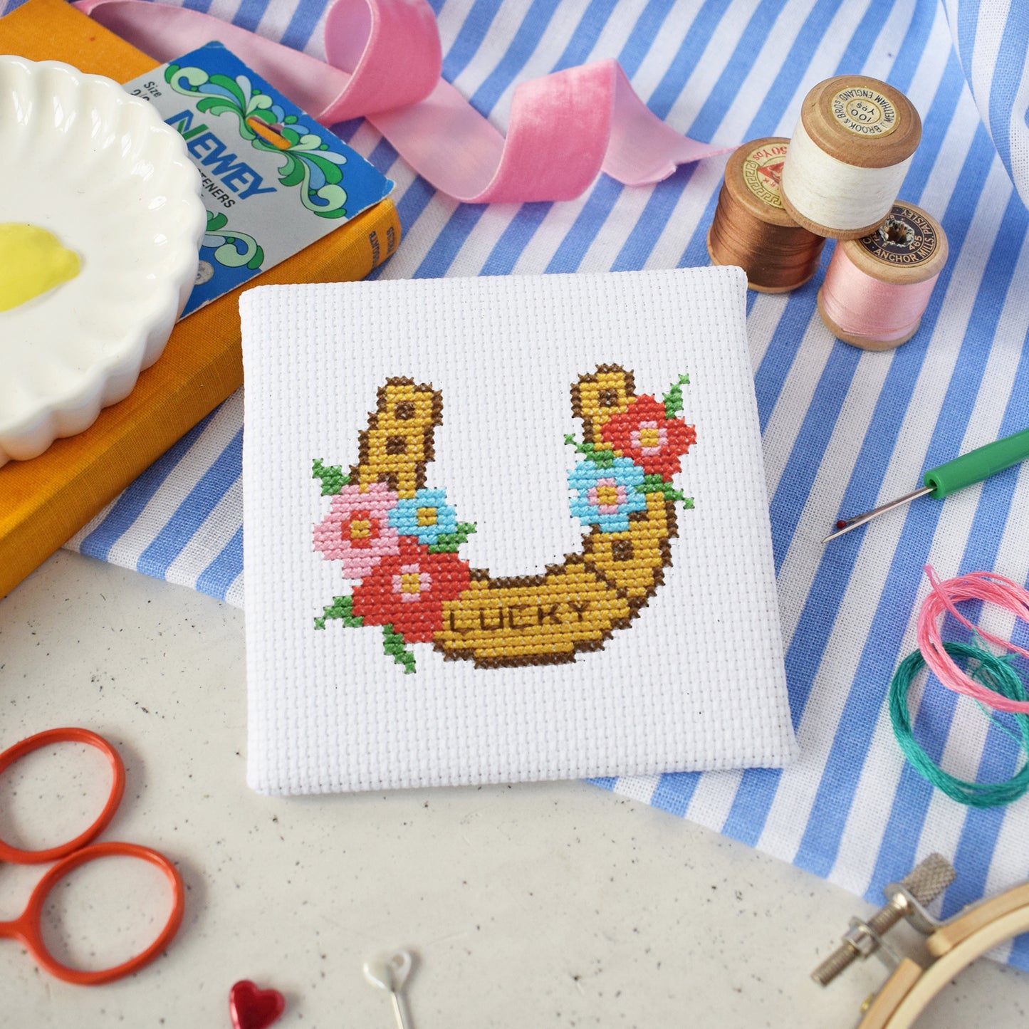 'Lucky Horseshoe' Mini Cross Stitch Kit