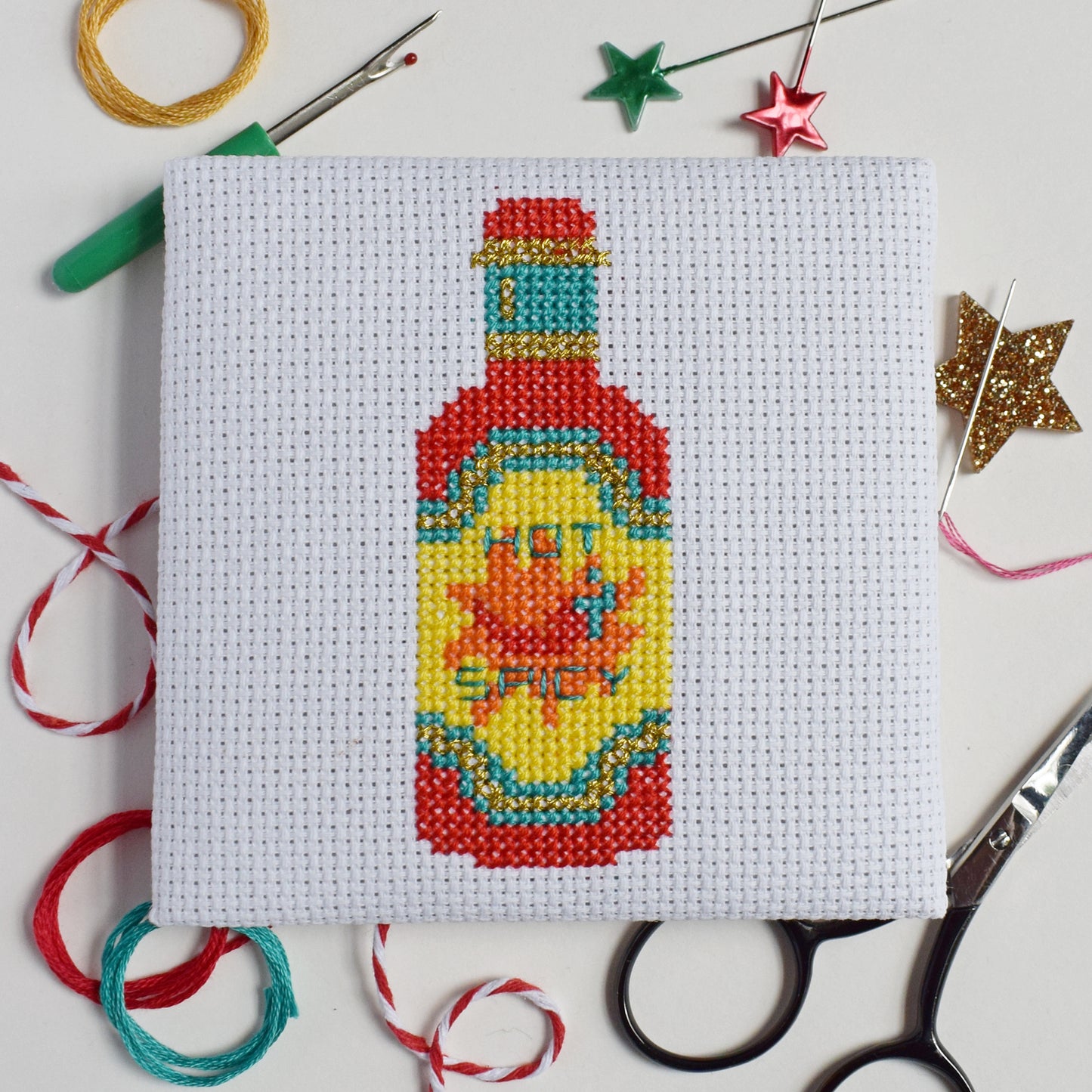 'Hot Sauce' Mini Cross Stitch Kit