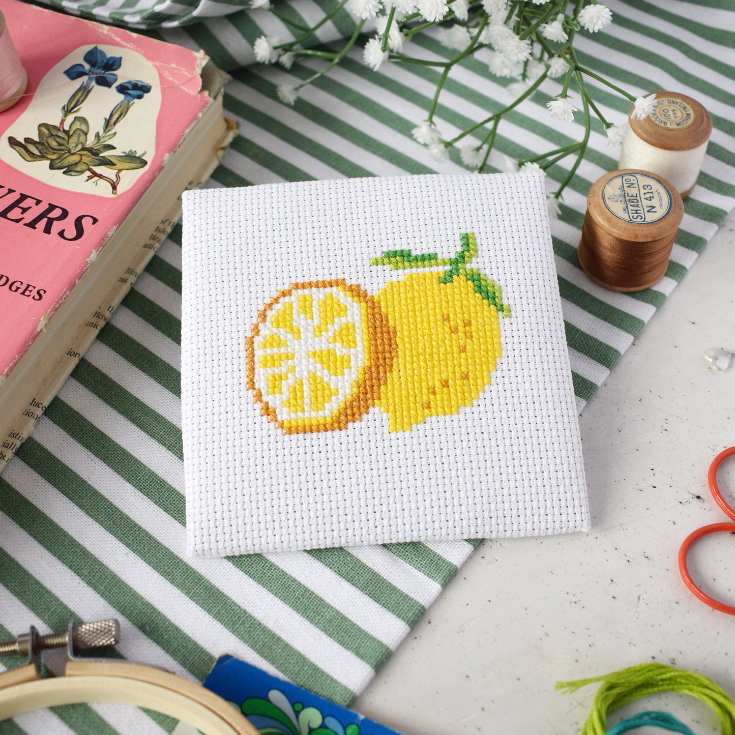 'Lemons' Mini Cross Stitch Kit