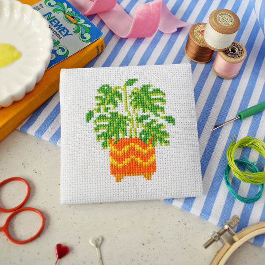 'Monstera' Mini Cross Stitch Kit