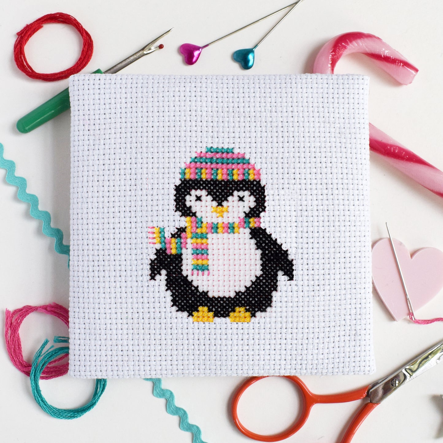 'Cosy Penguin' Mini Cross Stitch Kit