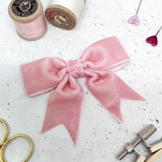 'Blush Pink' Velvet Bow