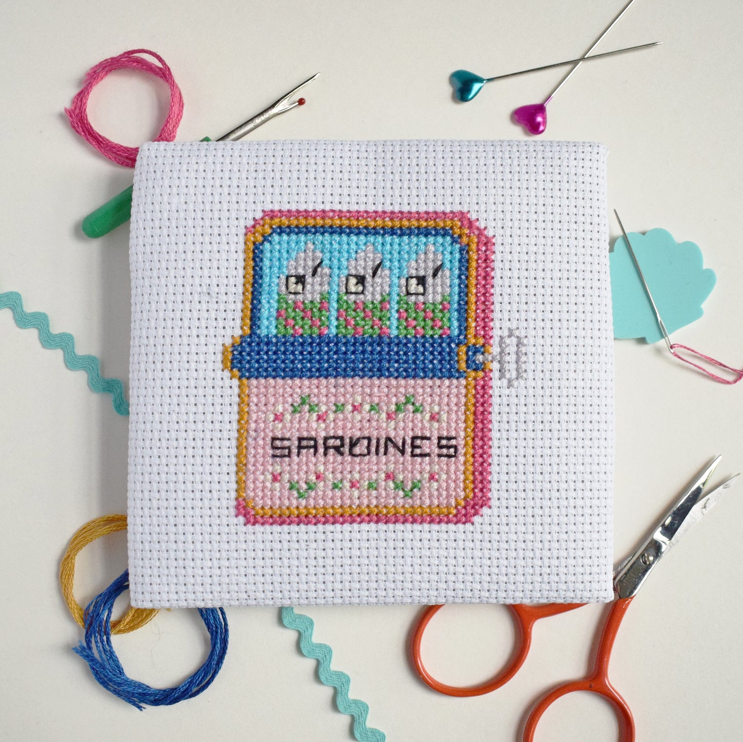 'Sardines' Mini Cross Stitch Kit