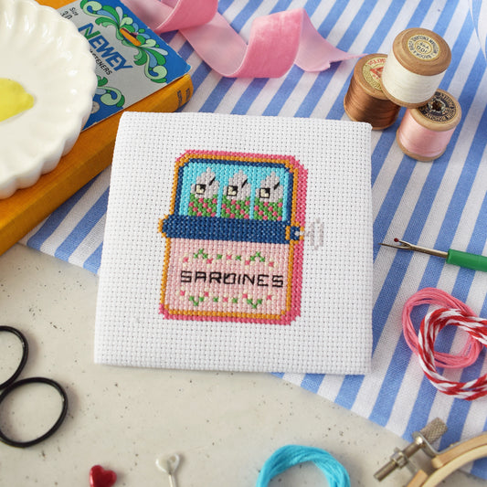 'Sardines' Mini Cross Stitch Kit