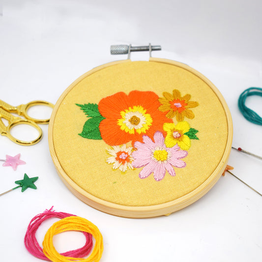 'Seventies Floral' Mini Embroidery Kit