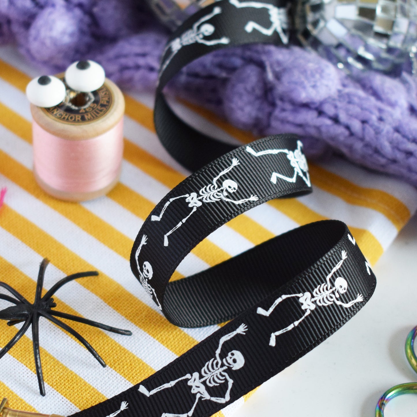 Black Skeleton Ribbon