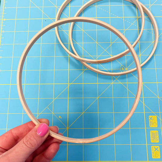 3 x 15cm Wooden Hoops