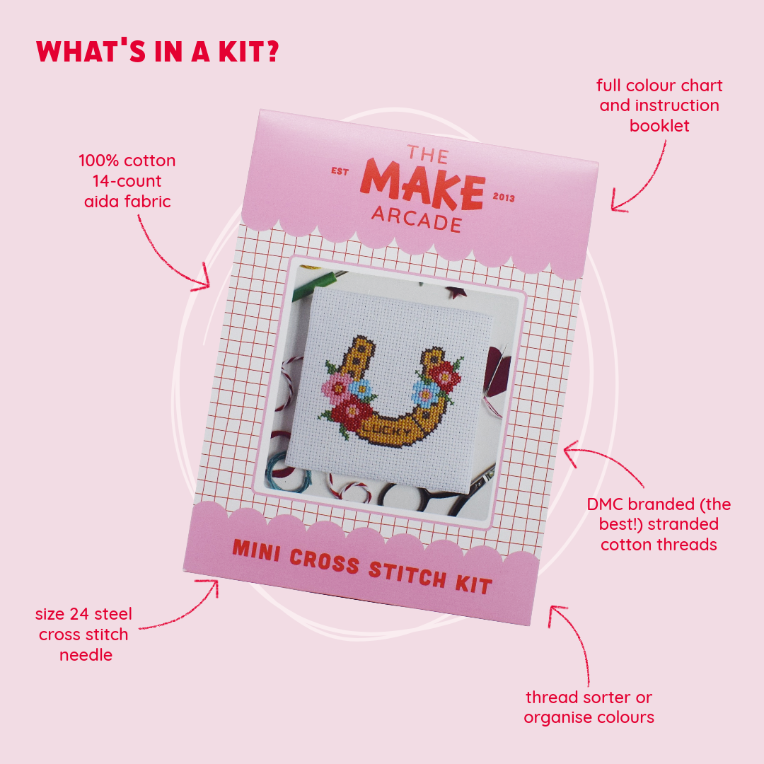 'Lucky Horseshoe' Mini Cross Stitch Kit