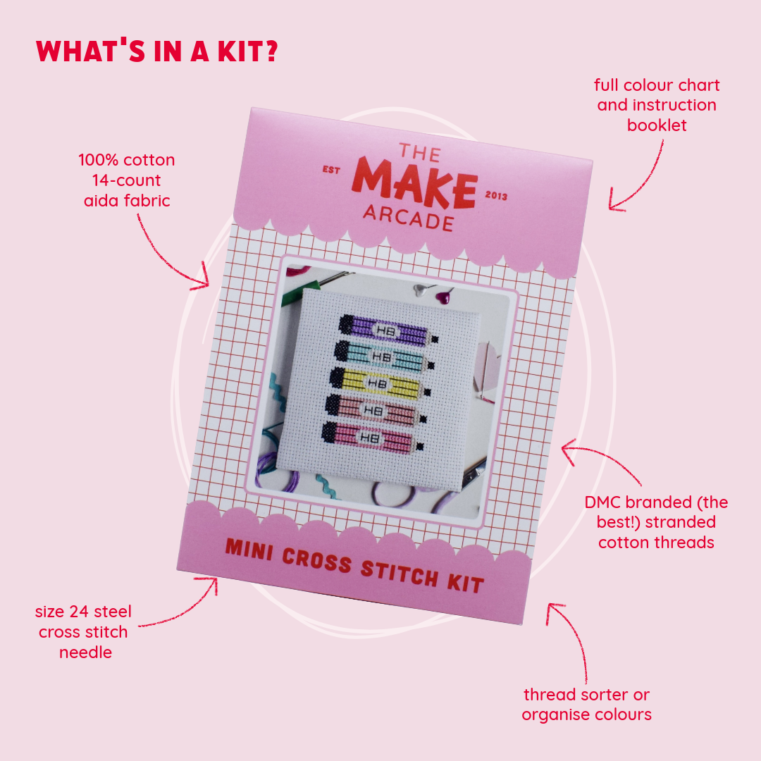 'Crayons' Mini Cross Stitch Kit