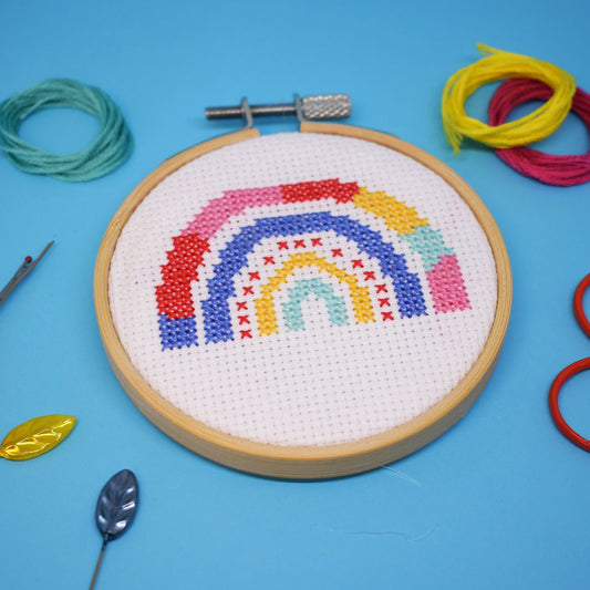 'ABSTRACT RAINBOW' MINI CROSS STITCH KIT