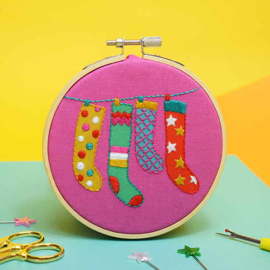 'Jolly Stockings' Mini Embroidery Kit