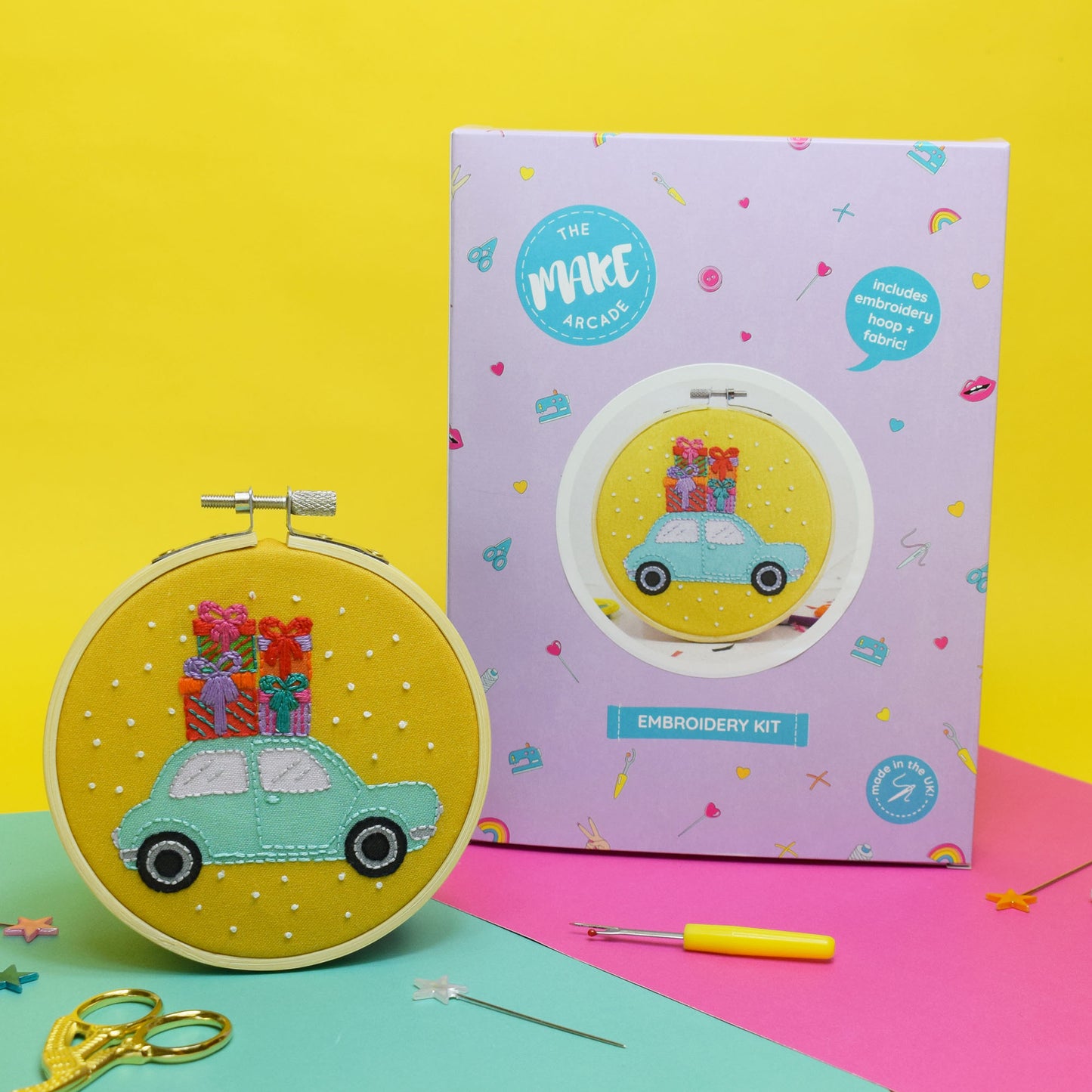 'Holiday Car' Mini Embroidery Kit