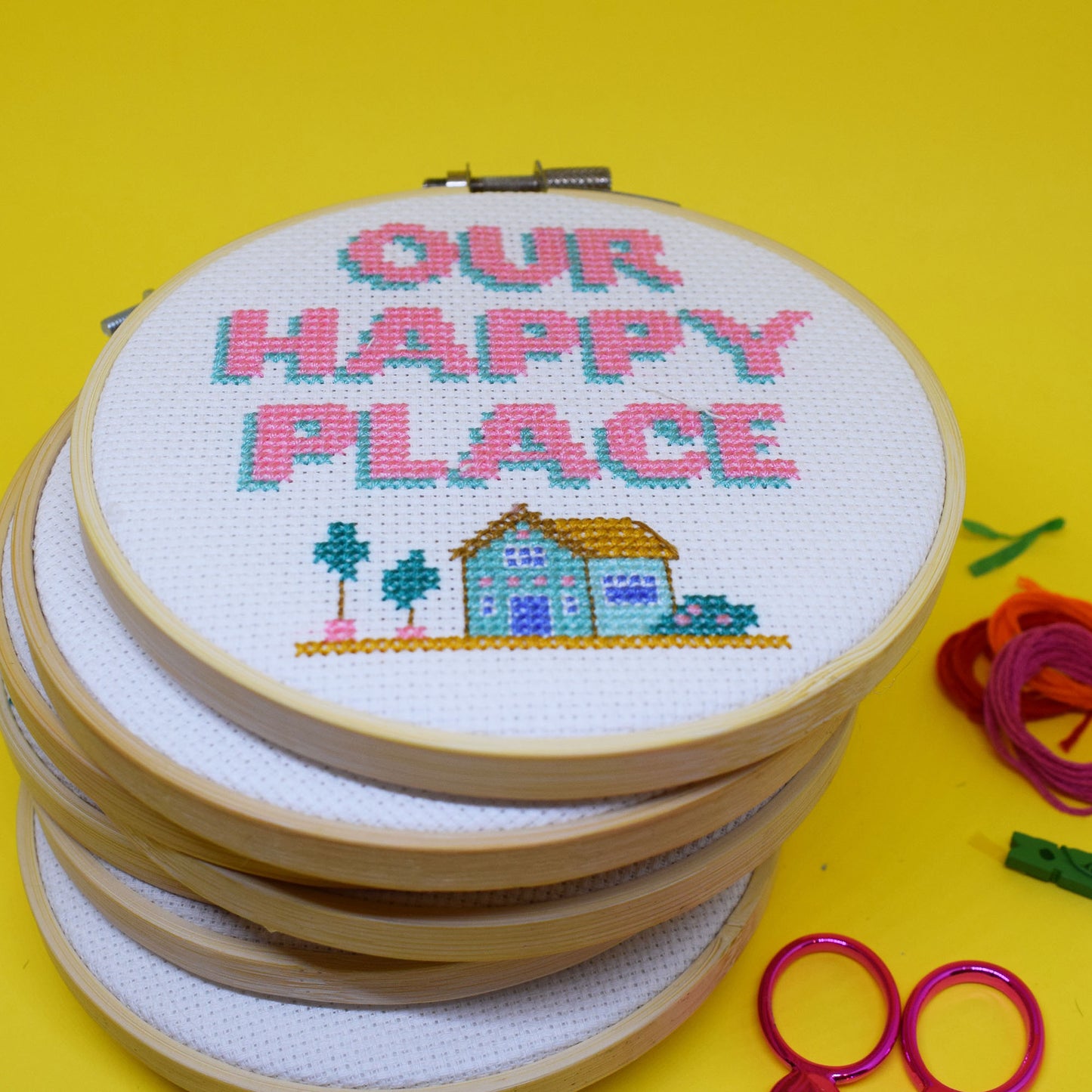 'Our Happy Place' Large Cross Stitch Kit