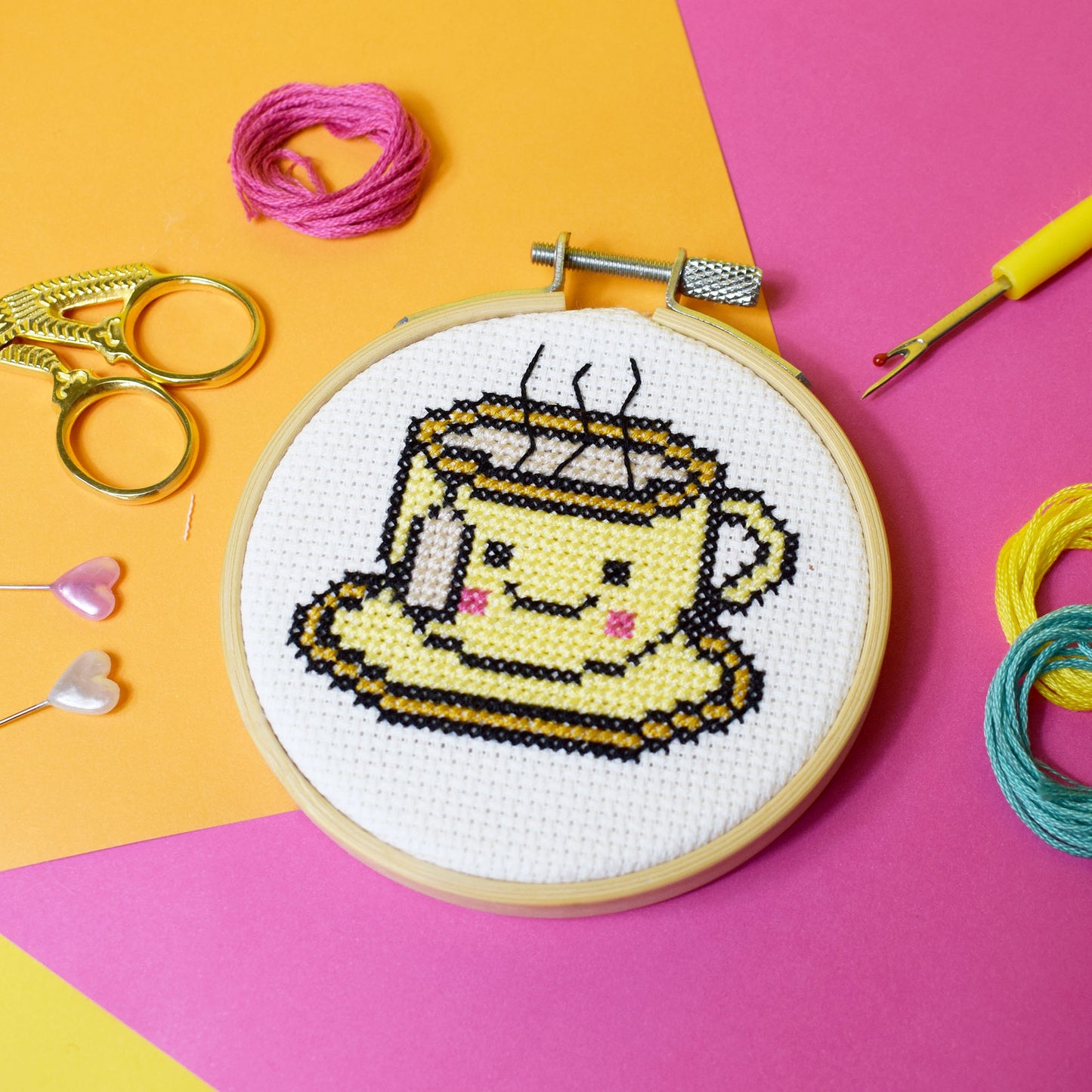 Cute Cuppa Mini Cross Stitch Kit