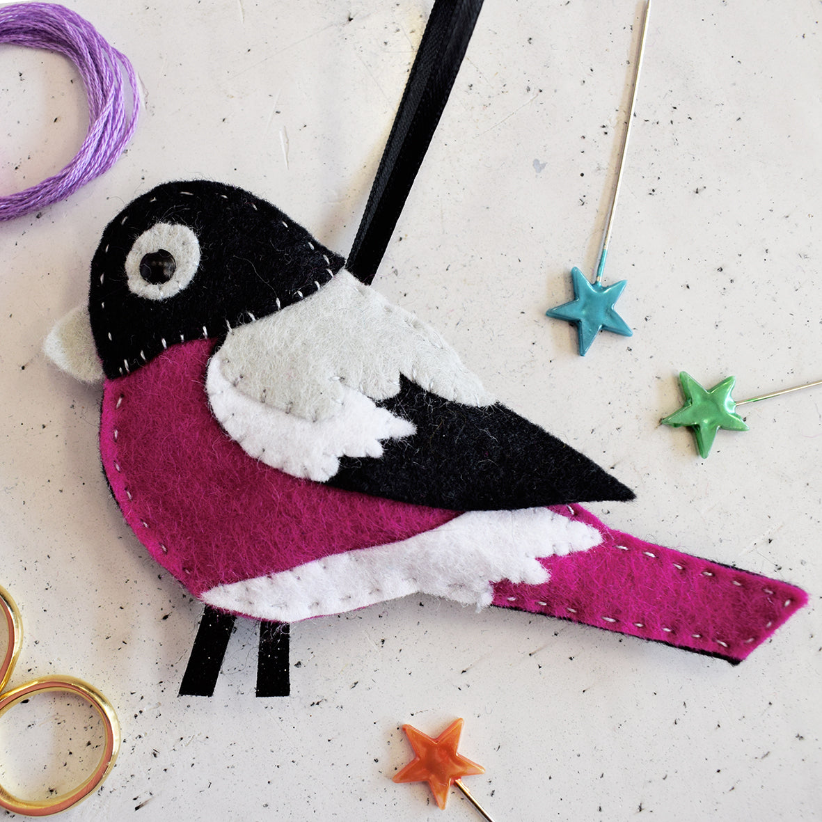 Garden Birds Felt Decoration Set