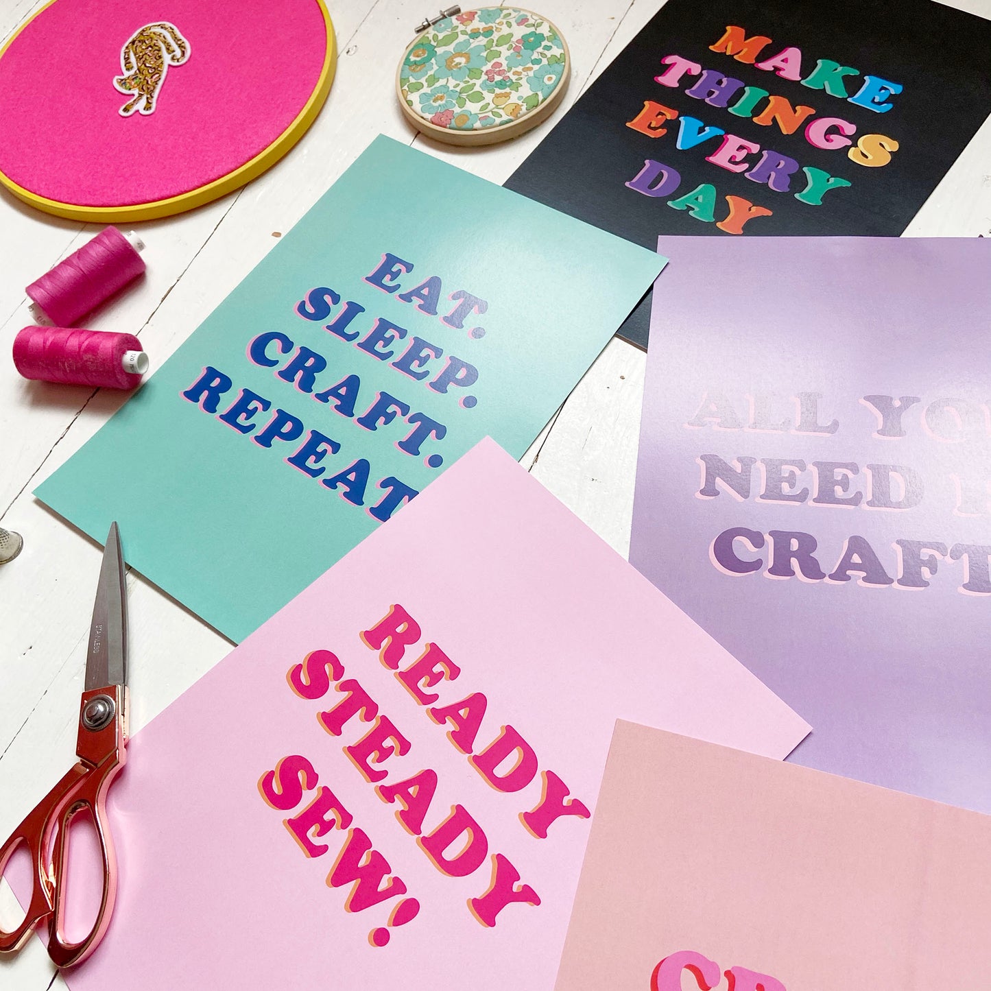 'Ready, Steady, Sew!' Retro A4 Print kit