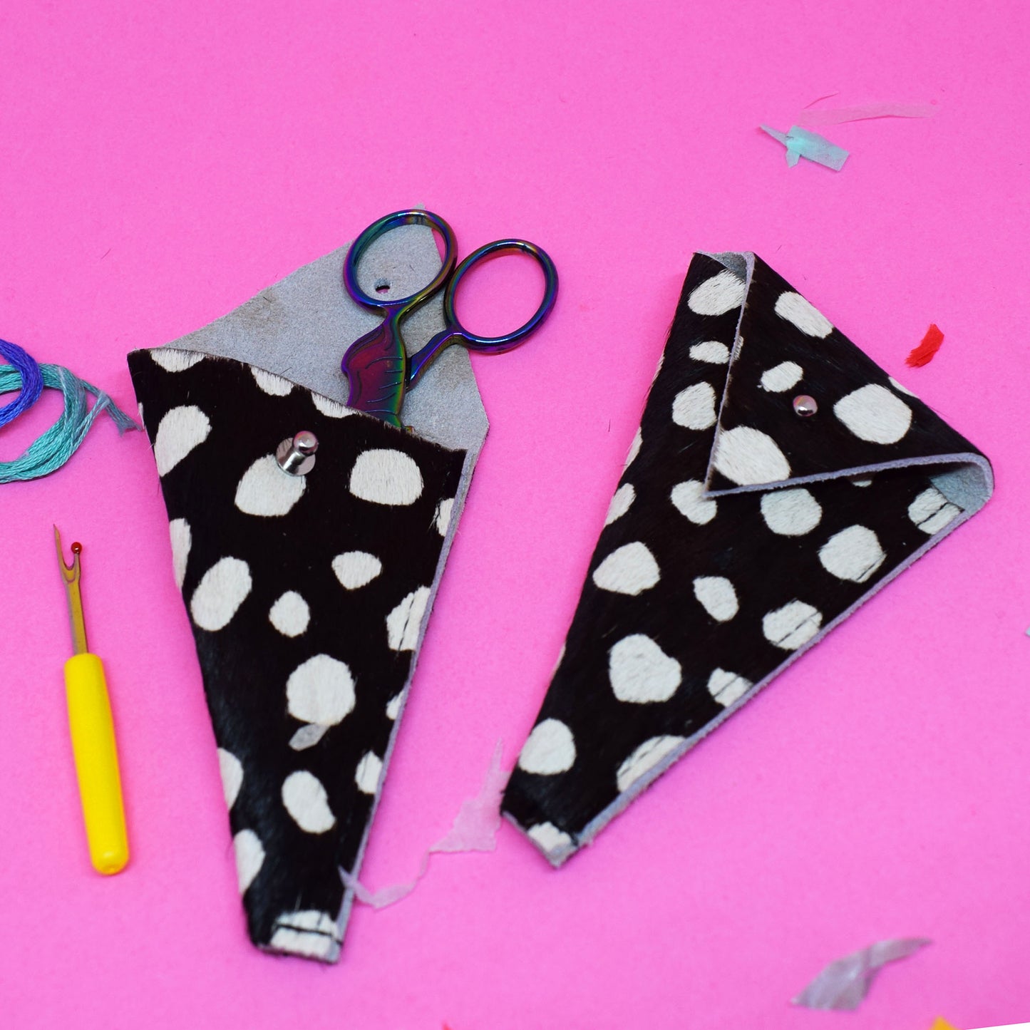 Dalmation Leather Scissor Pouch