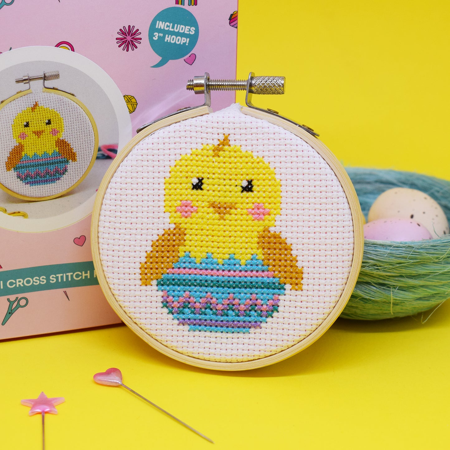 'Cute Chick' Mini Cross Stitch Kit