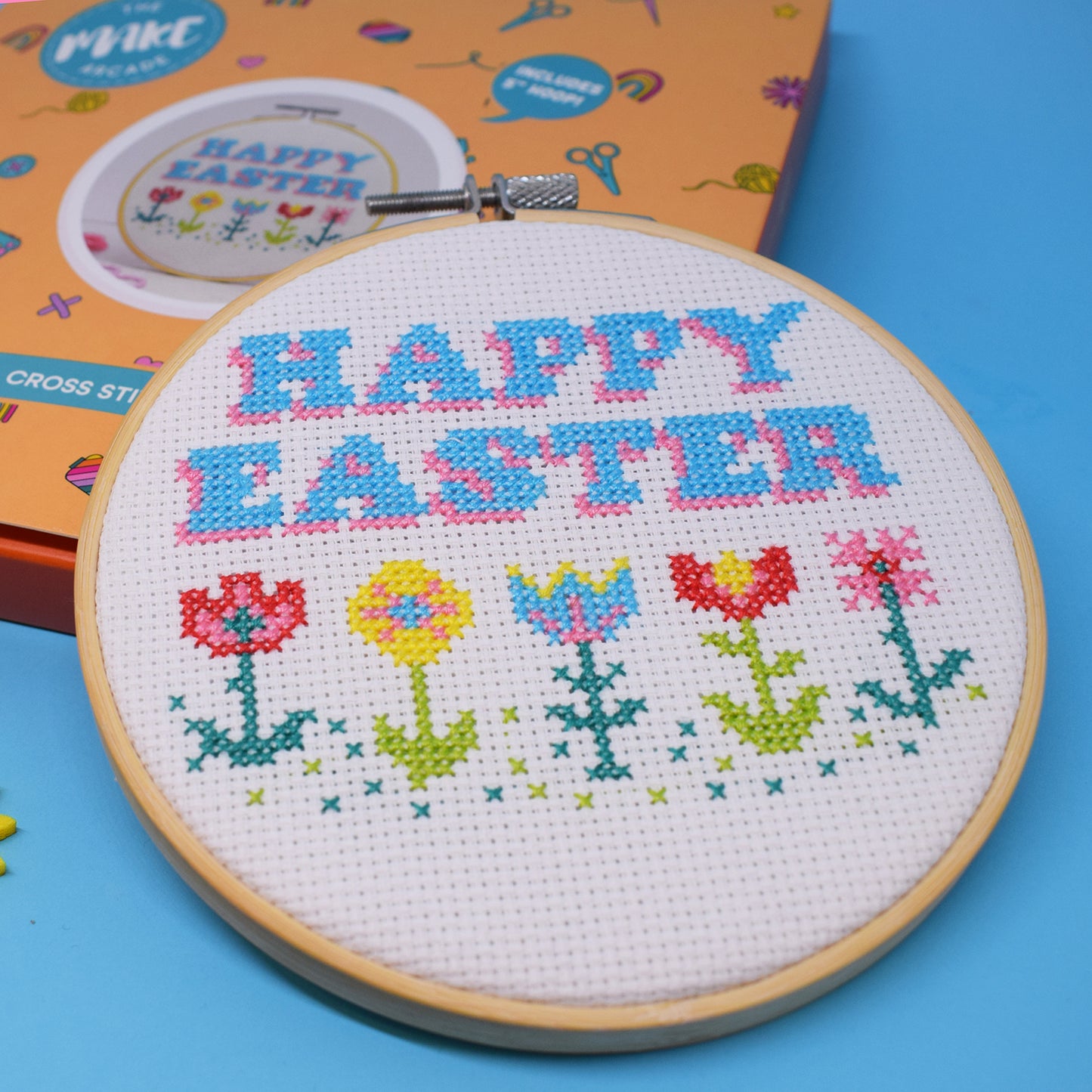 'HAPPY EASTER' Large 5" Cross Stitch Craft Kit