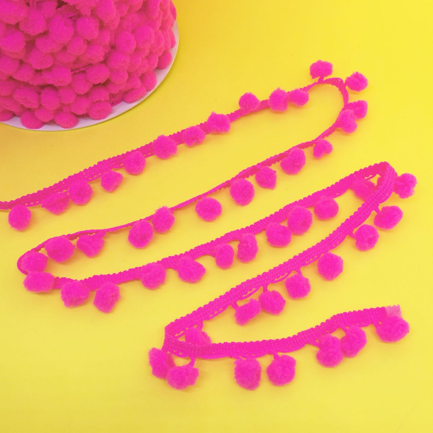 Hot Pink Pom Pom Trim