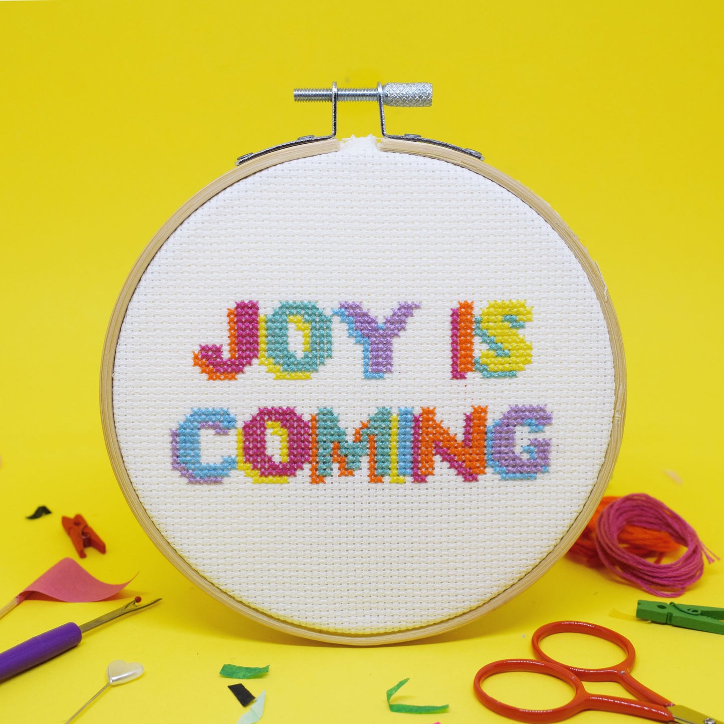 'JOY IS COMING' Cross Stitch Kit