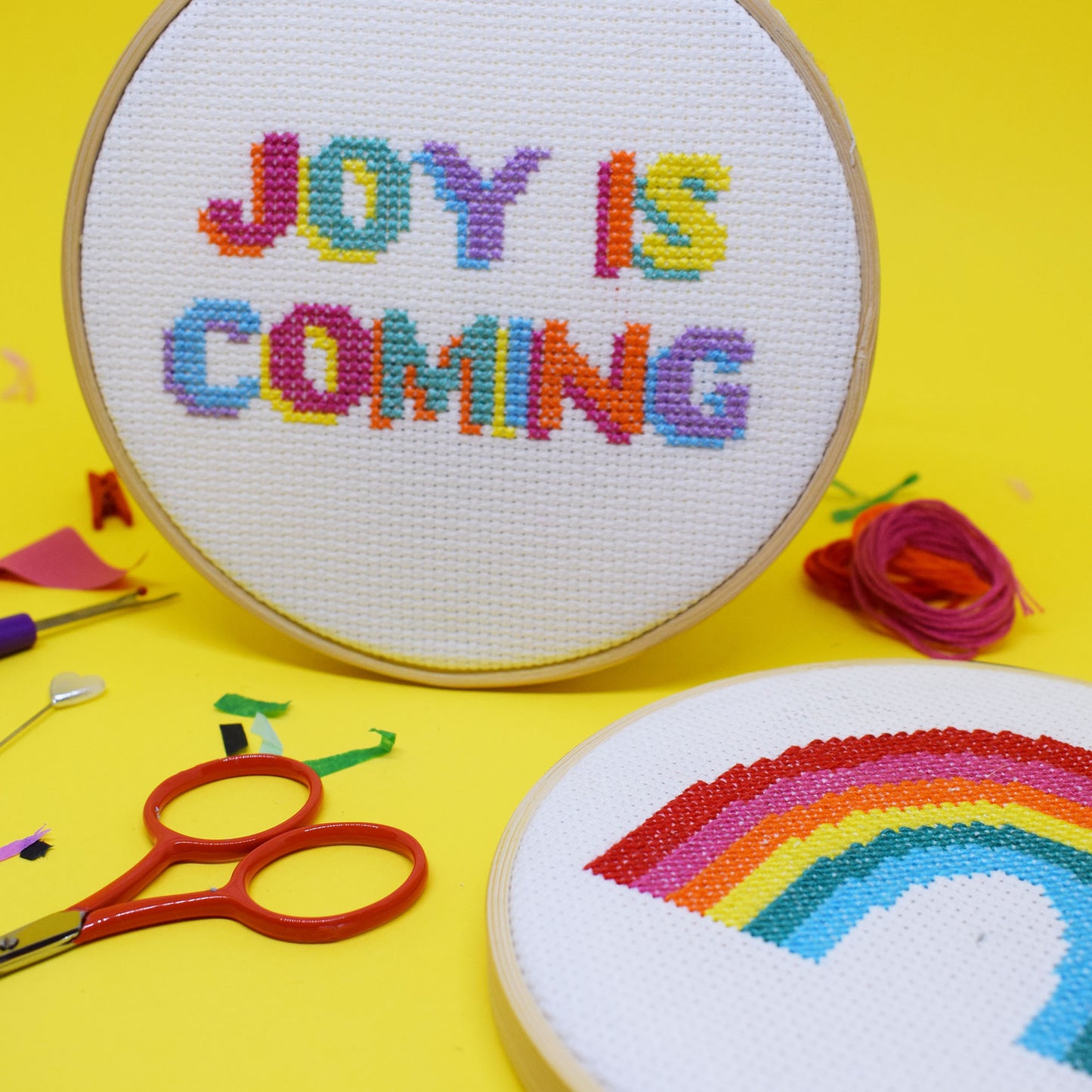 'JOY IS COMING' Cross Stitch Kit