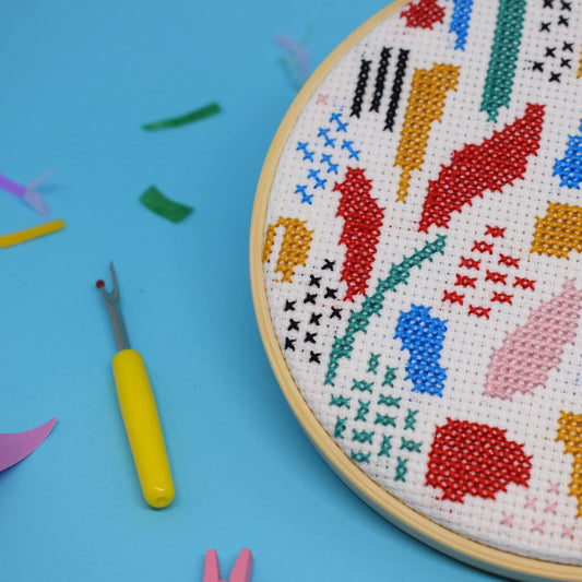 'Abstract Blues' Large Cross Stitch Kit