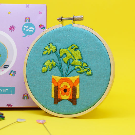 'Monstera' Mini Embroidery Craft Kit