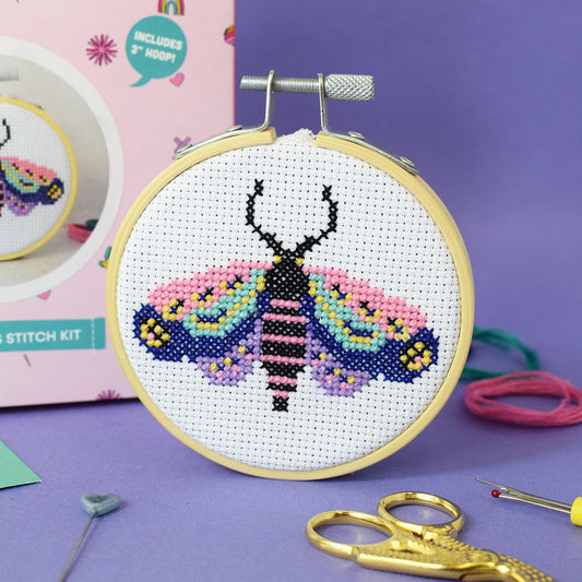 Moth Mini Cross Stitch Kit