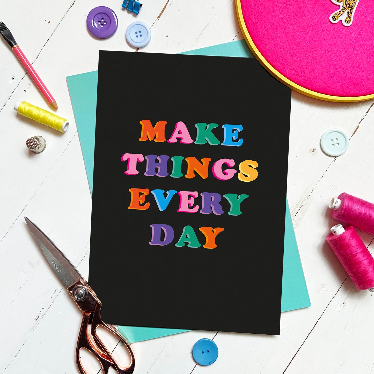 'Make Things Every Day' Retro A4 Print