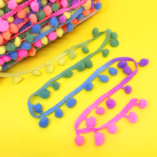 Rainbow Ombre Pom Pom Trim