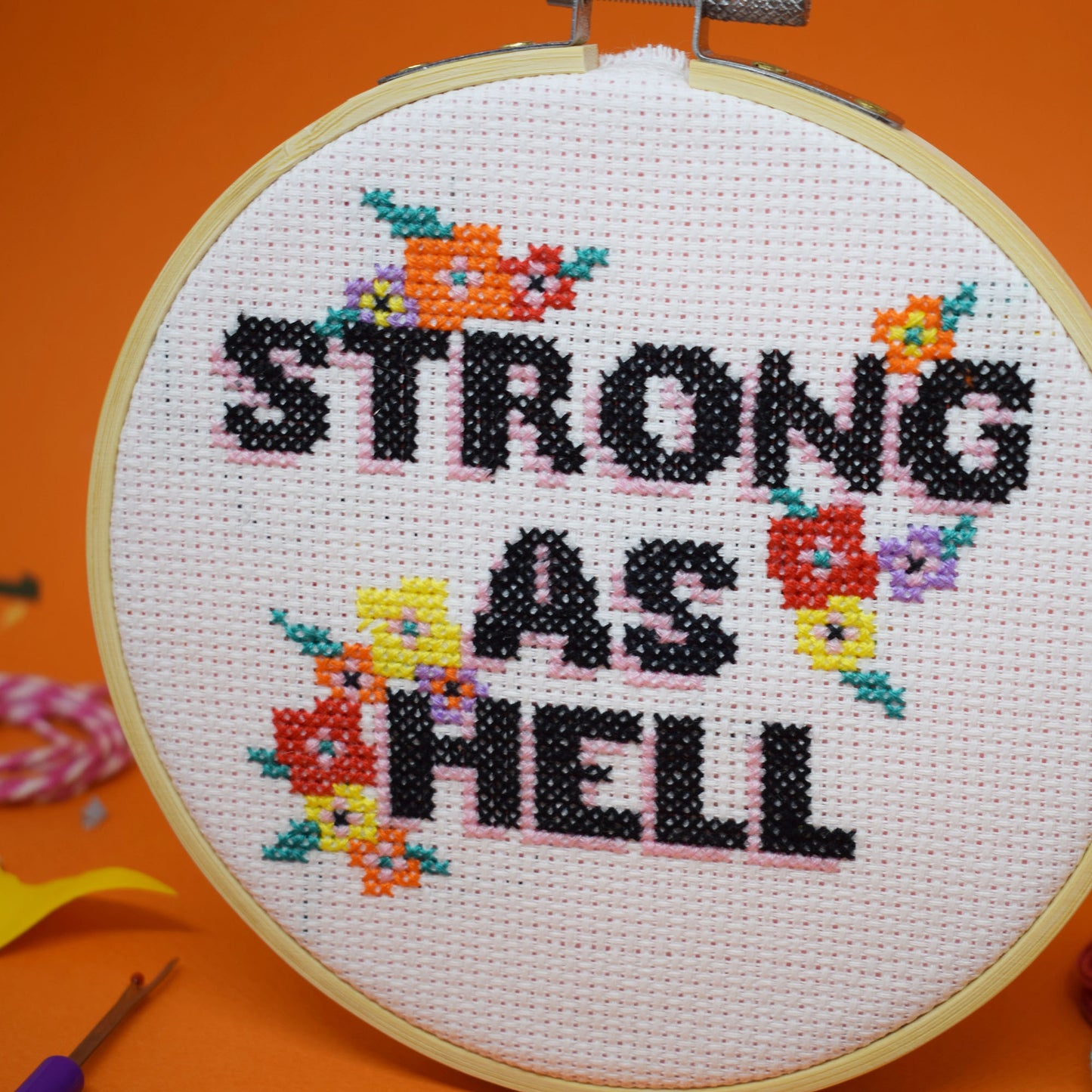 'Strong as Hell' Large Cross Stitch Kit