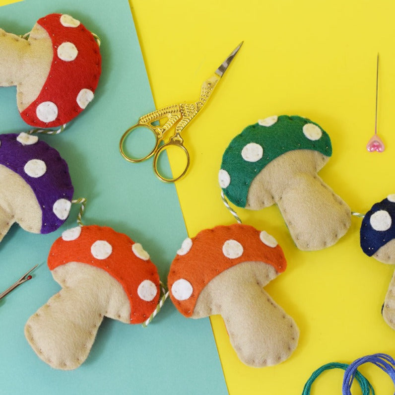 Toadstool Garland Felt Sewing Kit