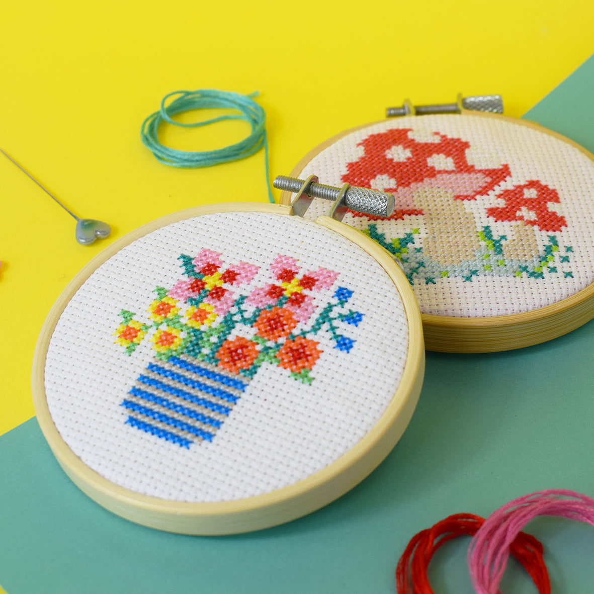 Toadstool Mini Cross Stitch Kit – The Make Arcade