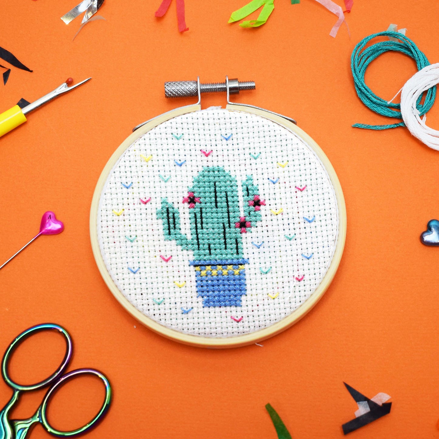 'Cute Cactus' Mini Cross Stitch Kit