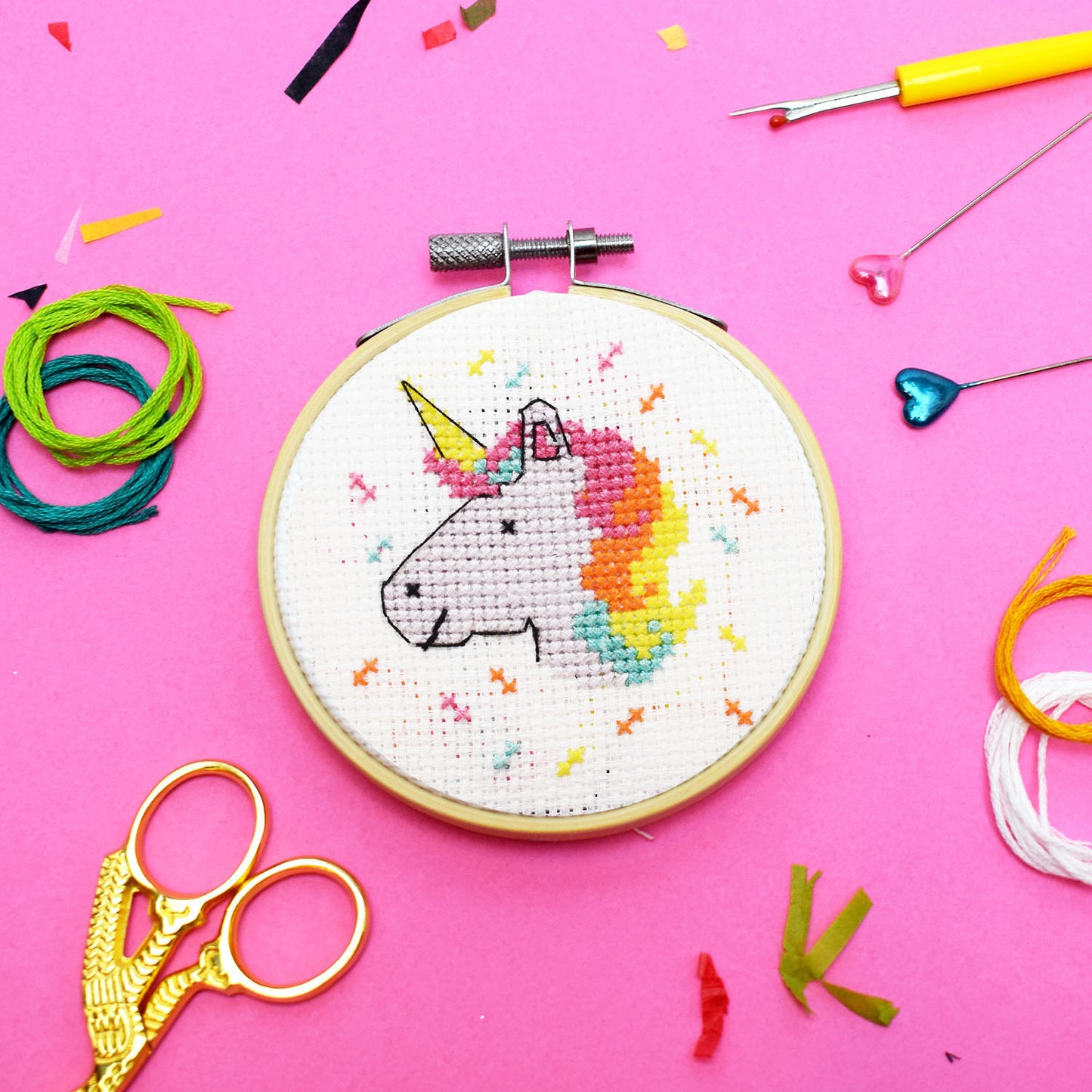 'Magical Unicorn' Mini Cross Stitch Kit
