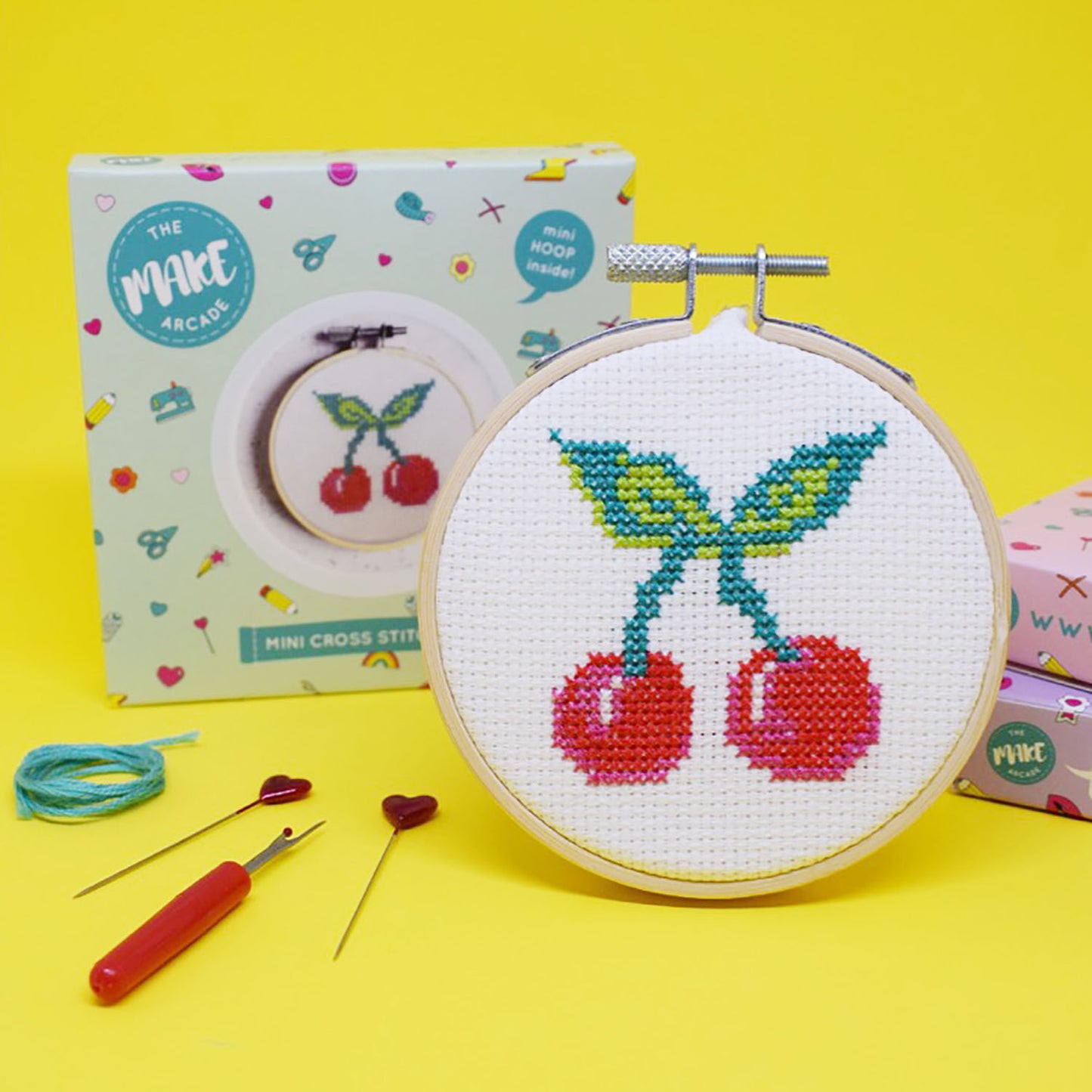 'Cherry Bomb' Mini Cross Stitch Kit