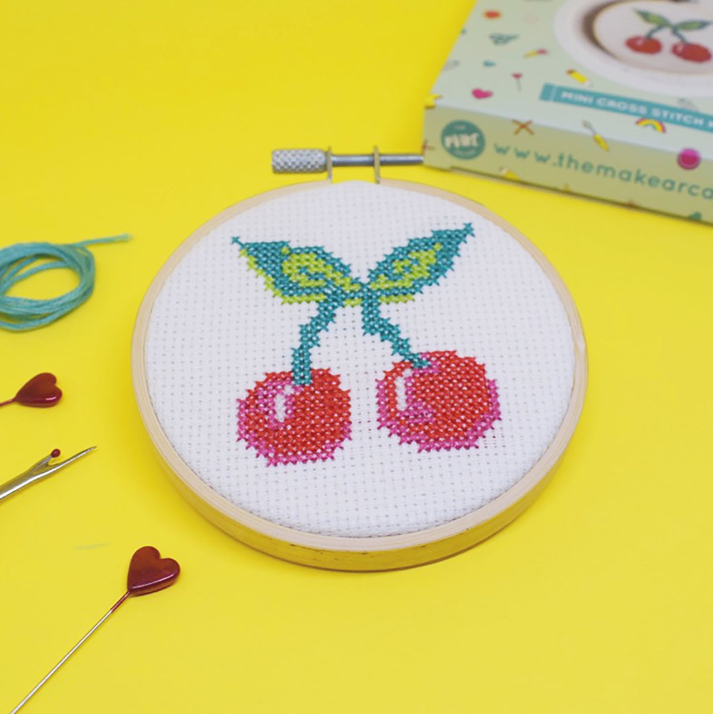 'Cherry Bomb' Mini Cross Stitch Kit