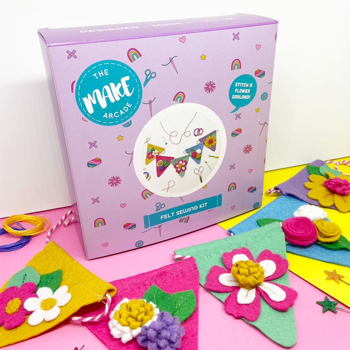 'Flower Border' Garland Felt Sewing Kit