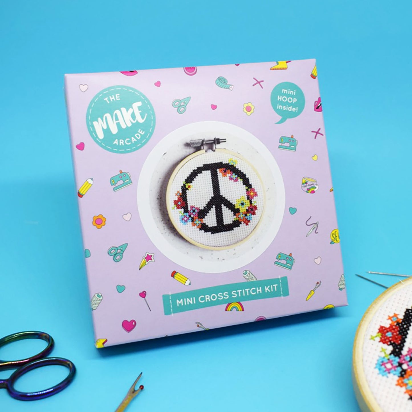 'Peace and Love' Mini Cross Stitch Kit