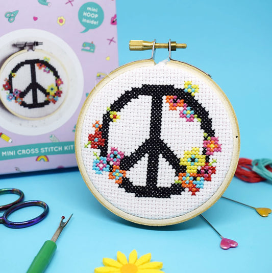 'Peace and Love' Mini Cross Stitch Kit