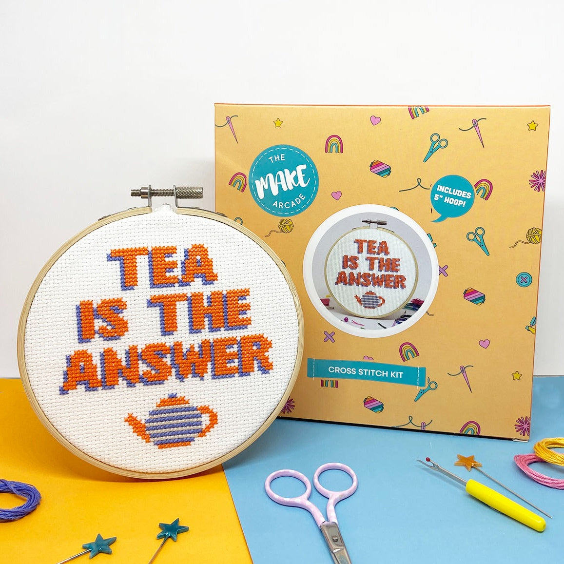 'Tea is the Answer' Large Cross Stitch Kit