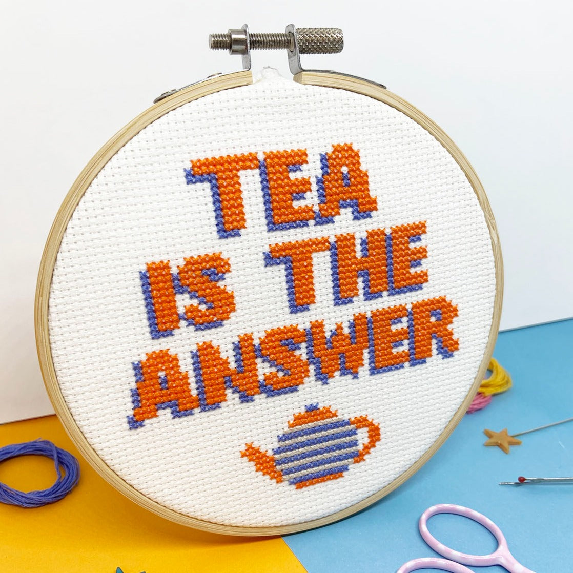 'Tea is the Answer' Large Cross Stitch Kit