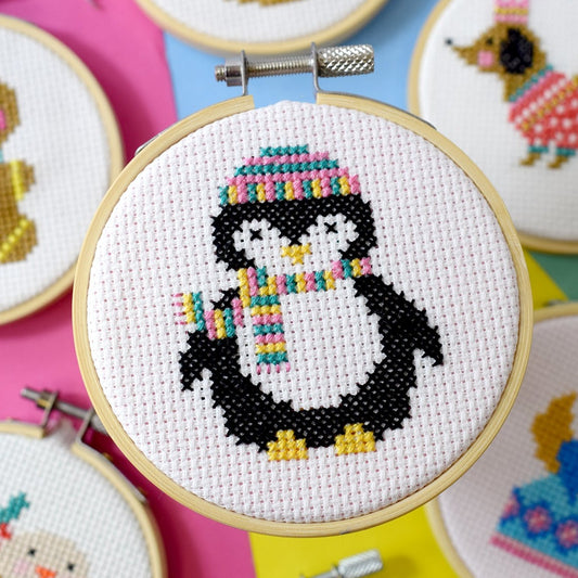 'Cosy Penguin' Mini Cross Stitch Kit